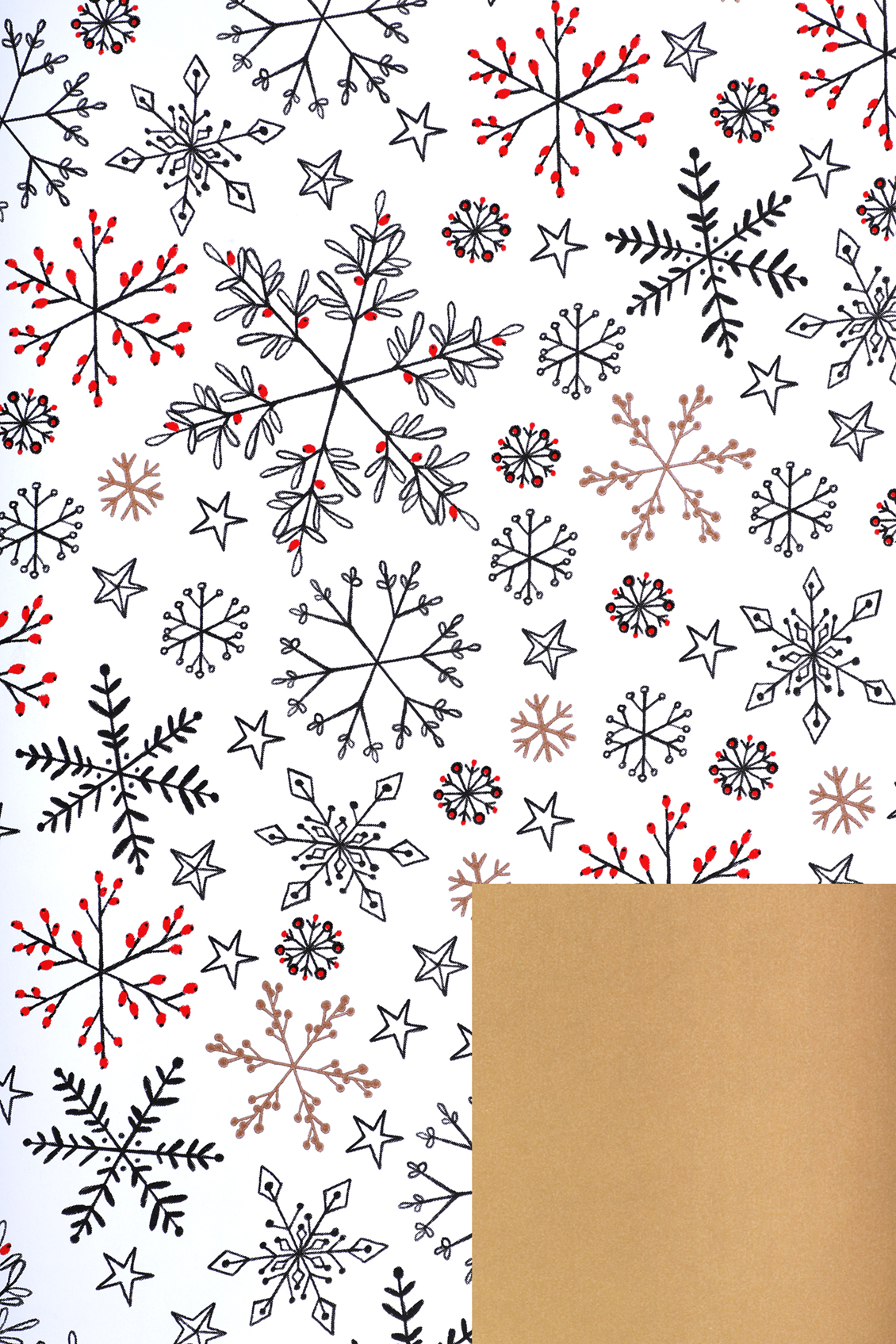Geschenkpapierrolle Weihnachten Design Sternis, 2 Rollenbreiten, beidseitig