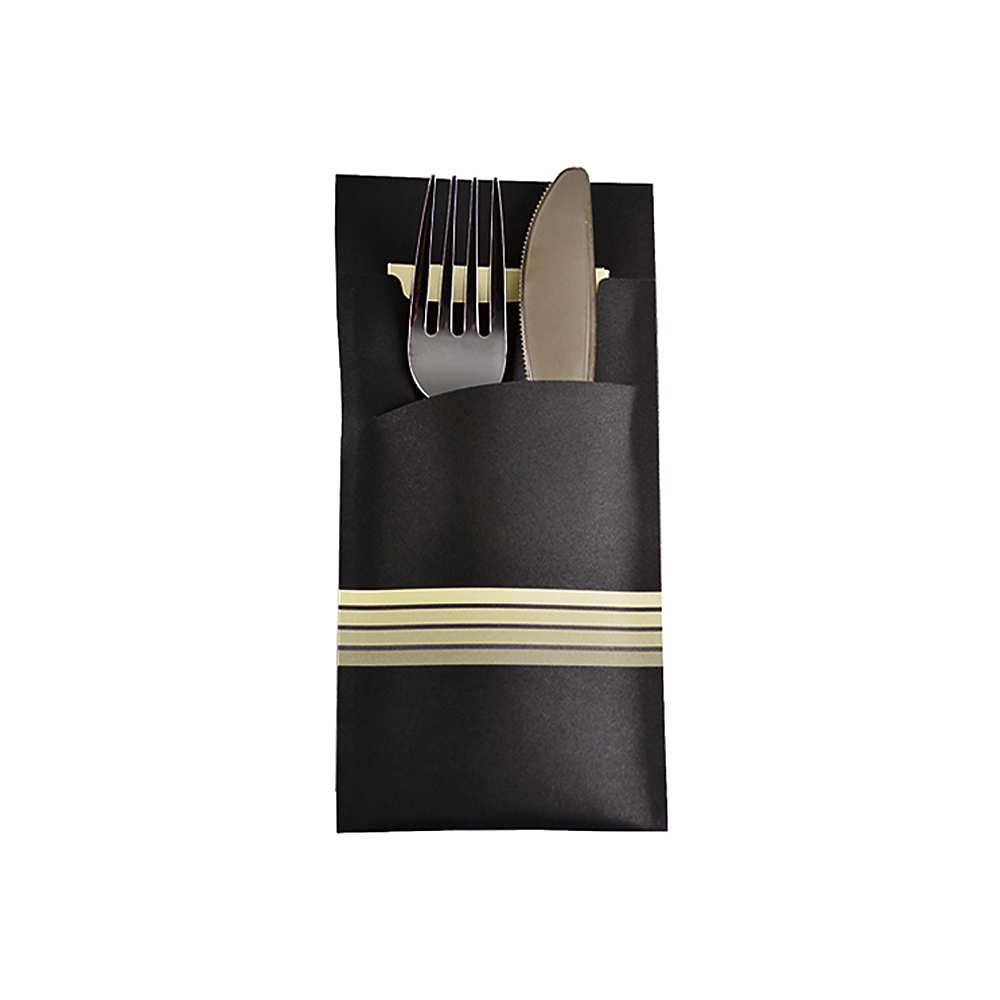Bestecktasche aus Papier inkl. Serviette in verschiedenen Designs