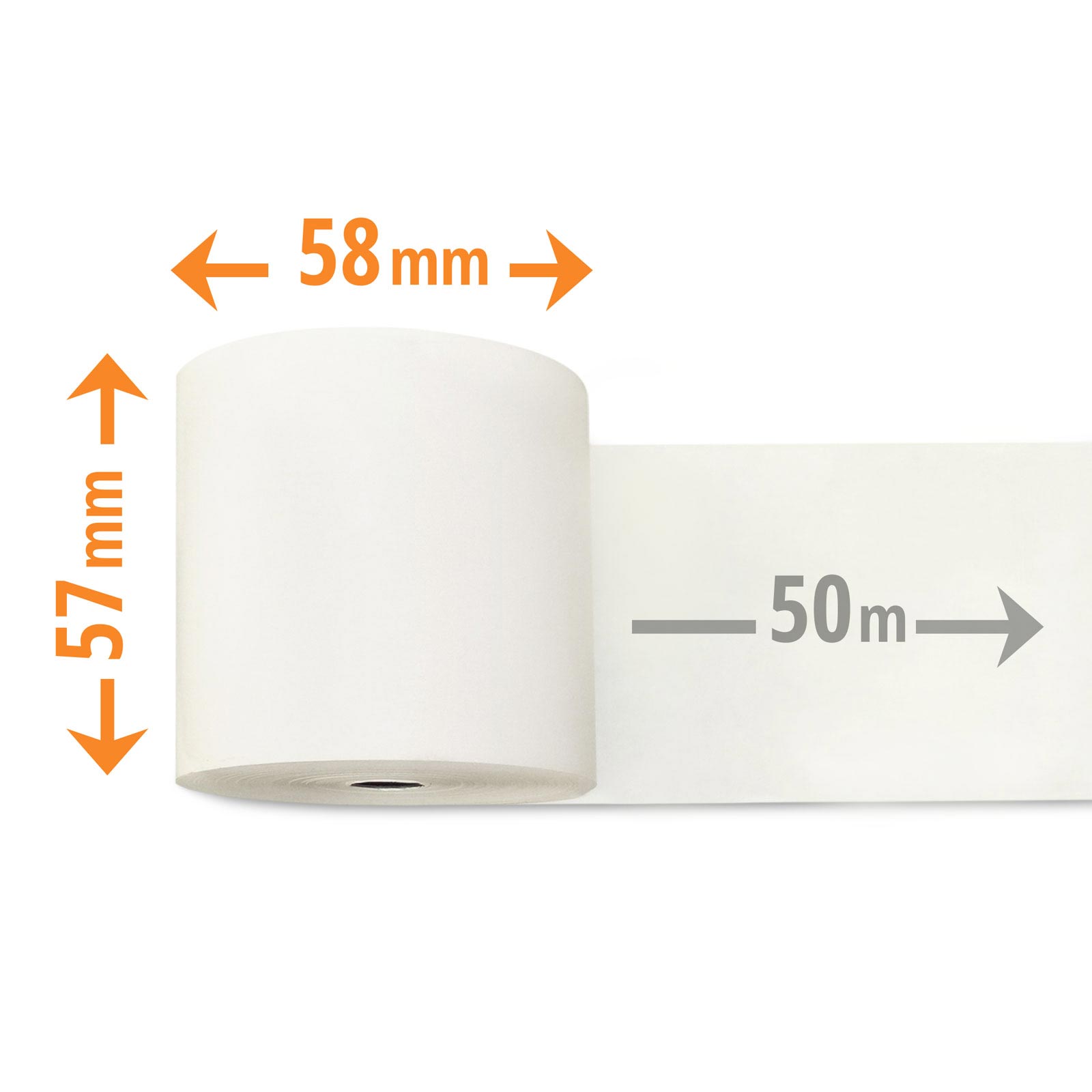 Kassenrollen 57mm 50m Ø58