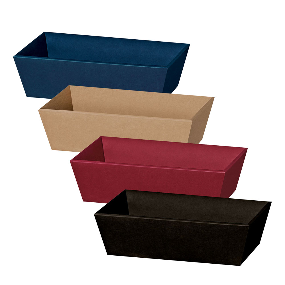 Präsentkorb Geschenkkorb Leinenstruktur, rechteckig - Mittel - , 4 Farben