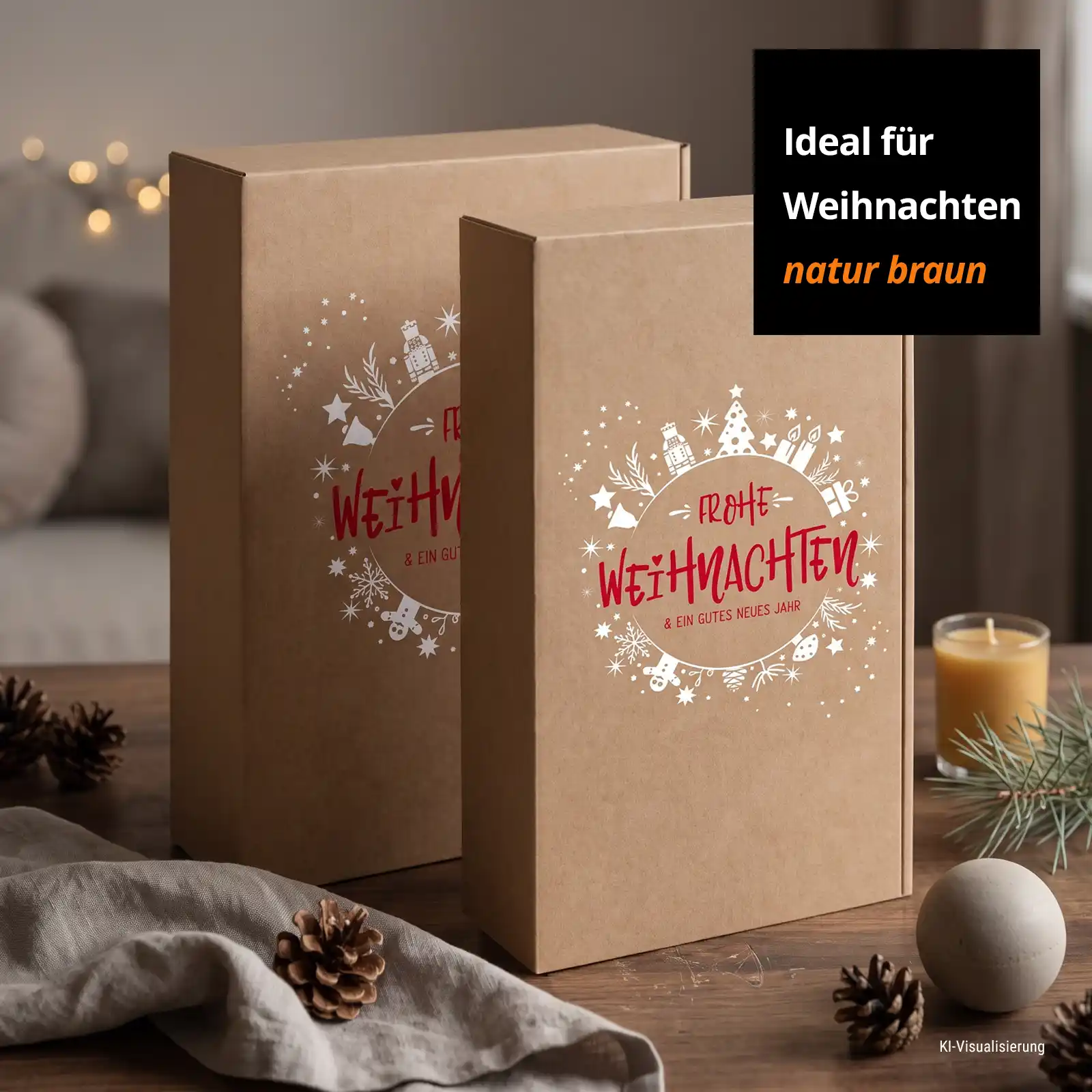 MCWK-WHNATJOY - Geschenkkarton natur für Weihnachten - Foto 2
