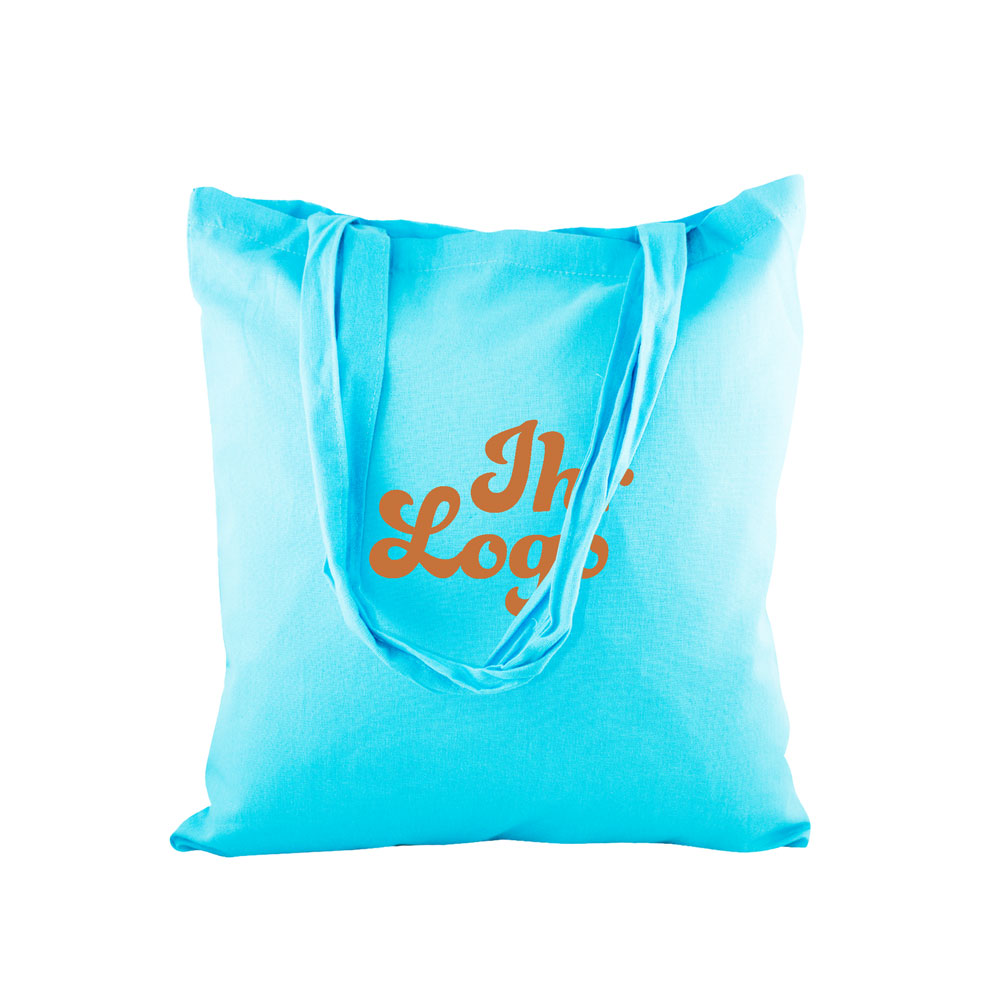 Baumwolltaschen farbig 38x42, H:70cm bedruckt, mit Druck