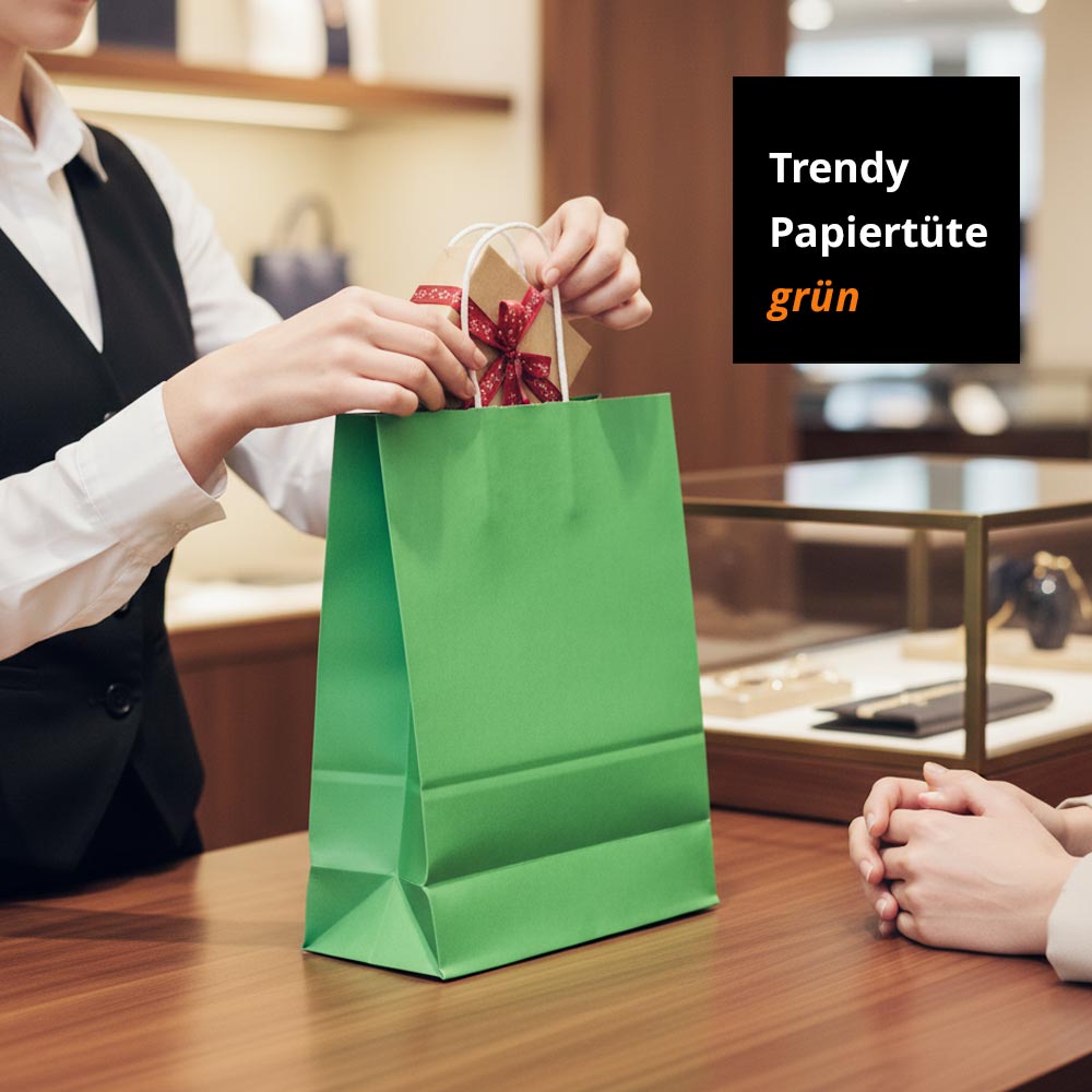 trendy papiertüten grün