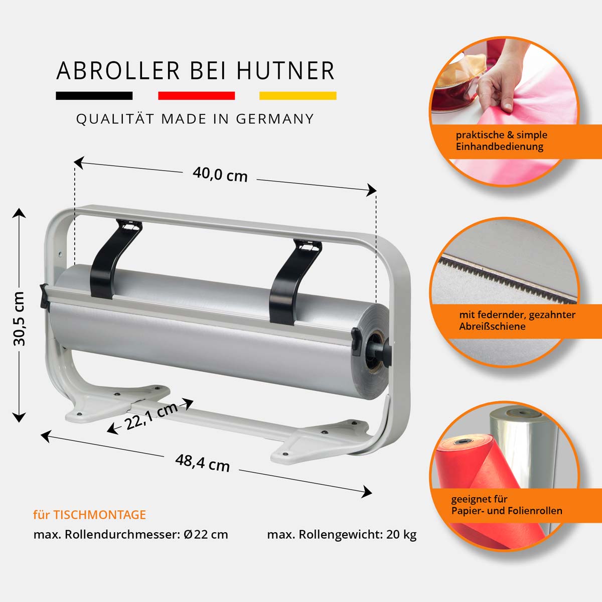 STANDARD Papier- und Folienabroller Tischabroller 40 cm