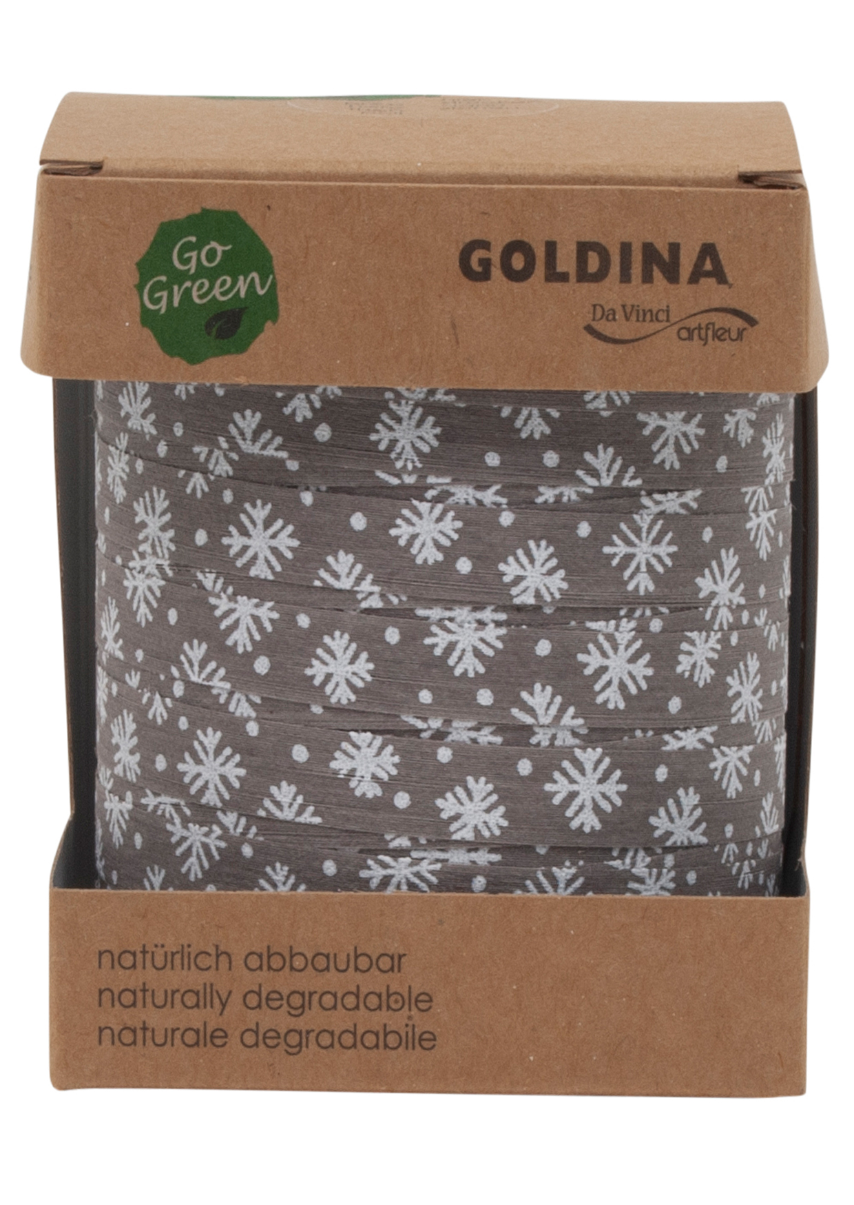 Ringelband Geschenkband Baumwolle Schneeexpress weiß/grau