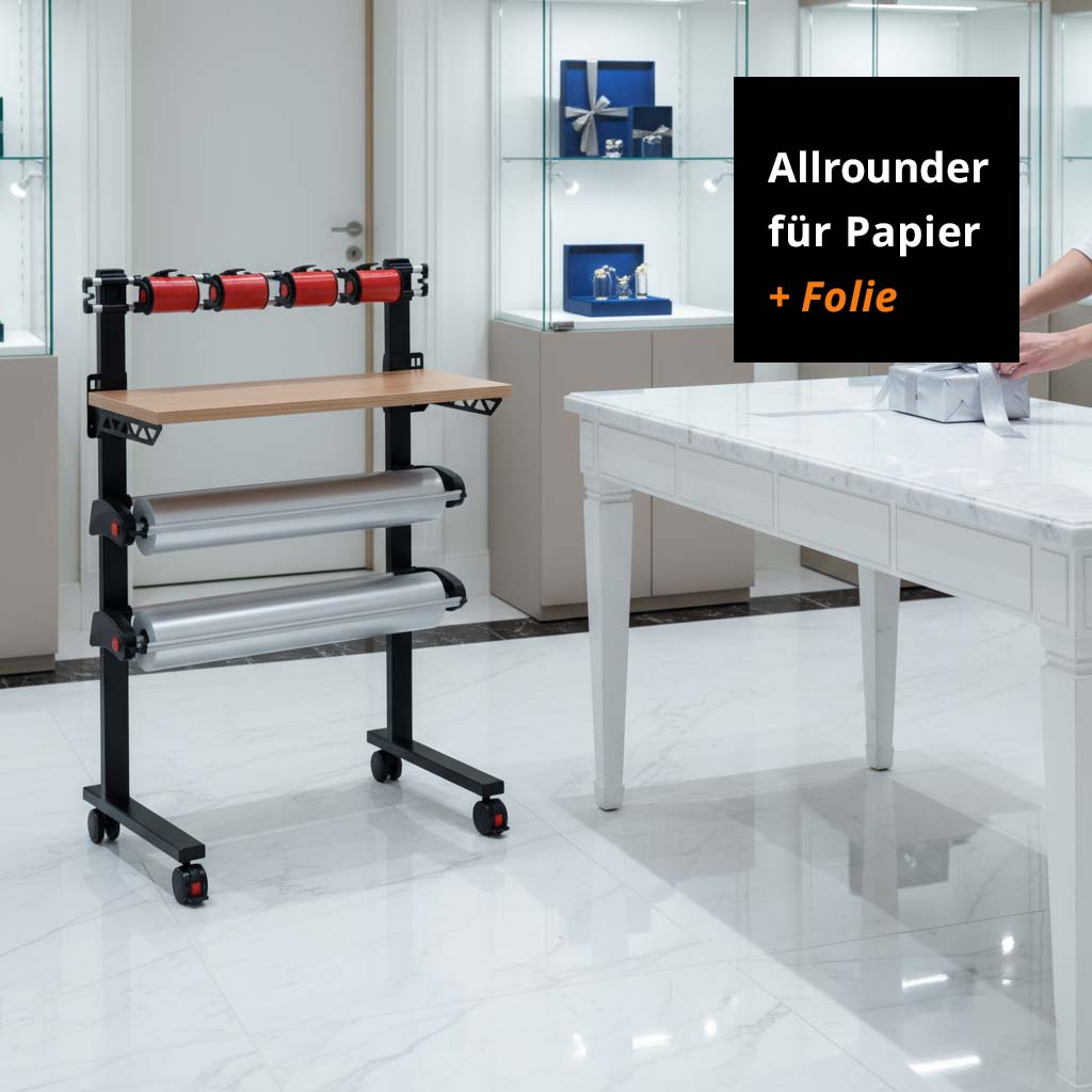 VARIO Multi Packinsel Packständer mit Tischplatte