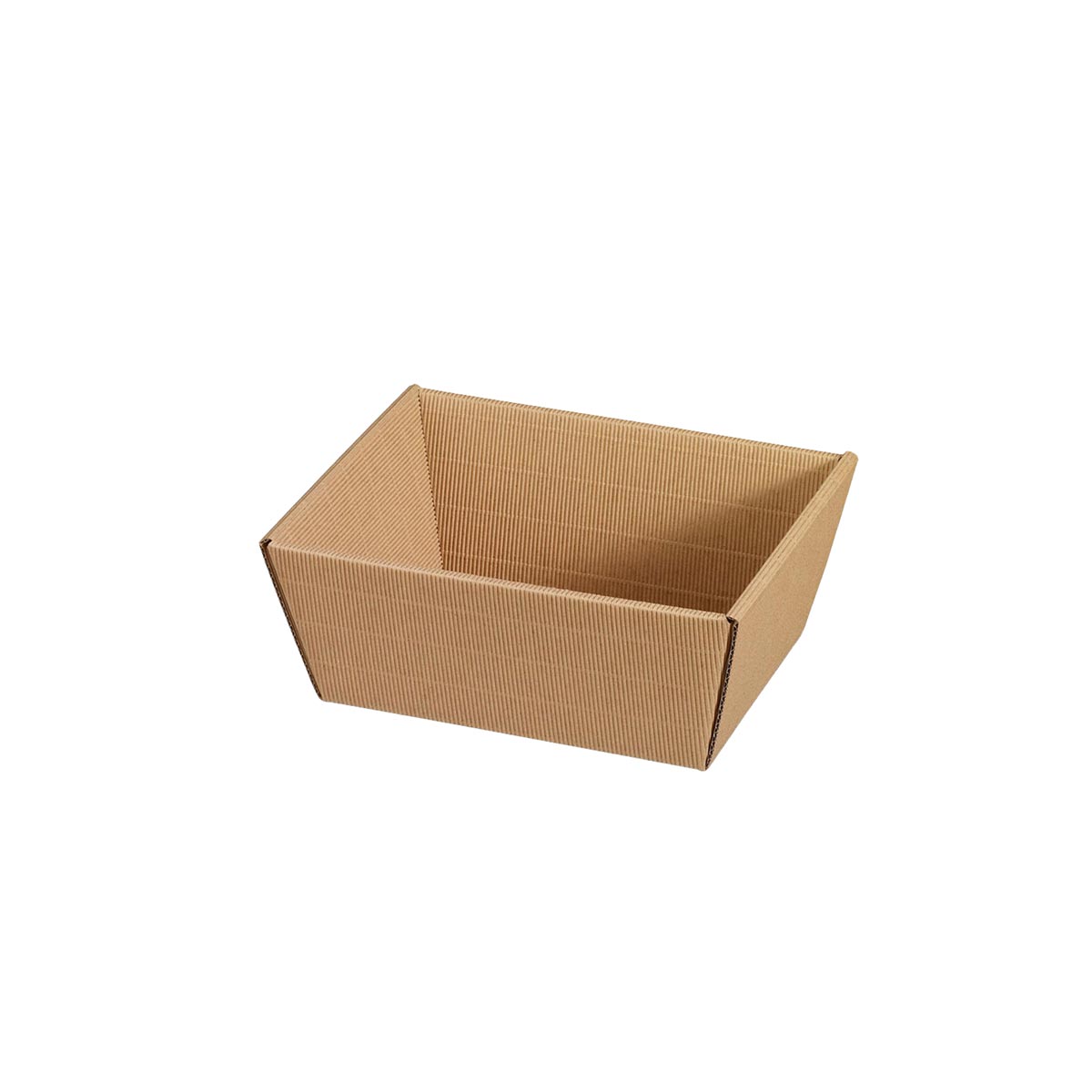 Präsentkorb Geschenkkorb natur braun offene Welle, rechteckig, klein