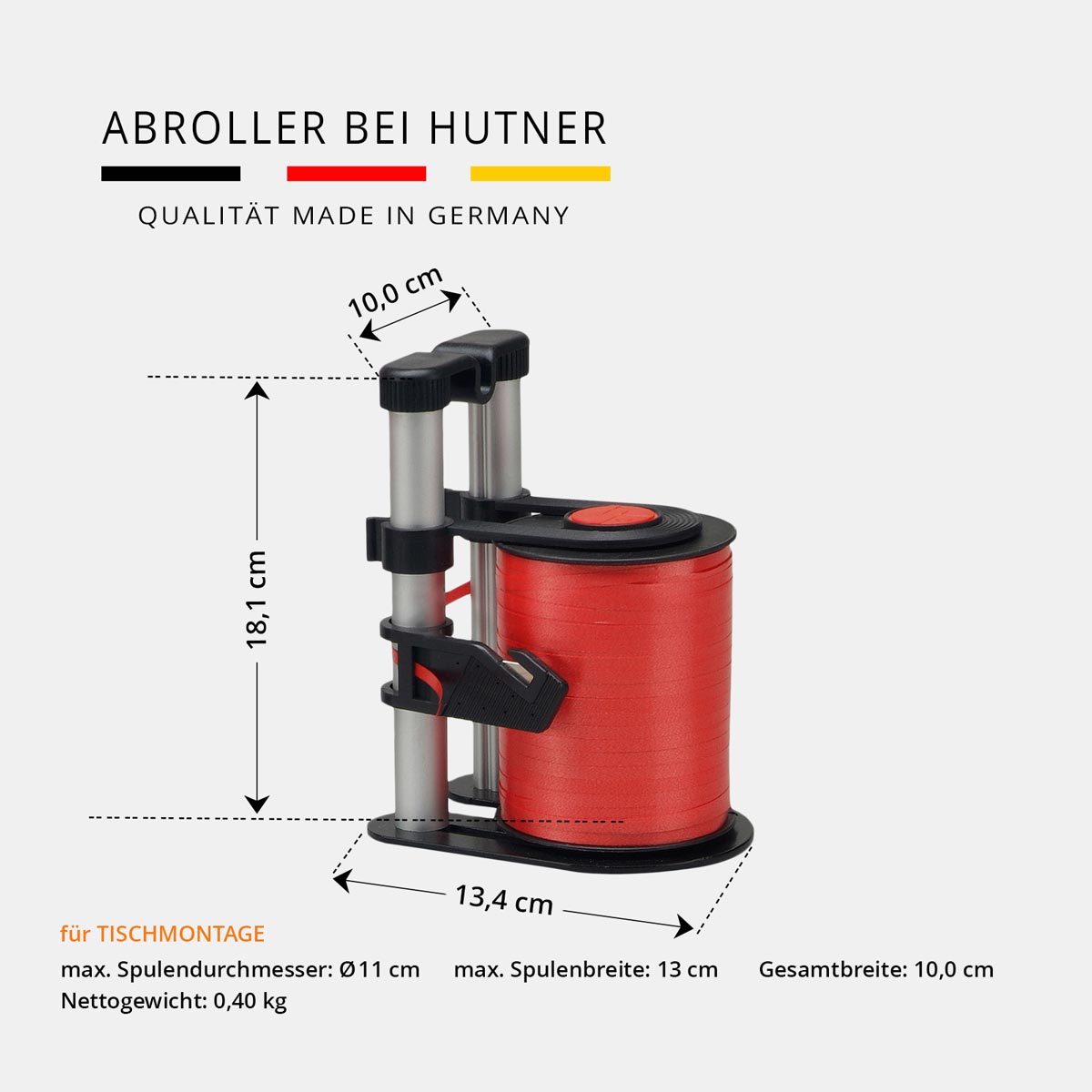 VARIO Bandabroller 1-fach zur Tischmontage Bemaßung VARIO Bandabroller 1-fach zur Tischmontage Bemaßung