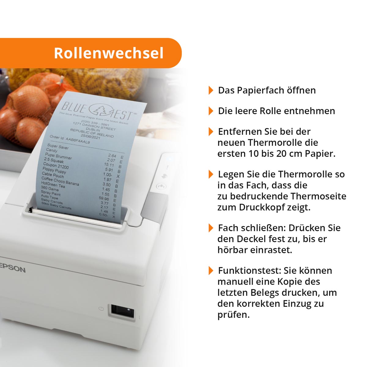 Blue4est® Recycling Thermorollen für gängige Kassensysteme