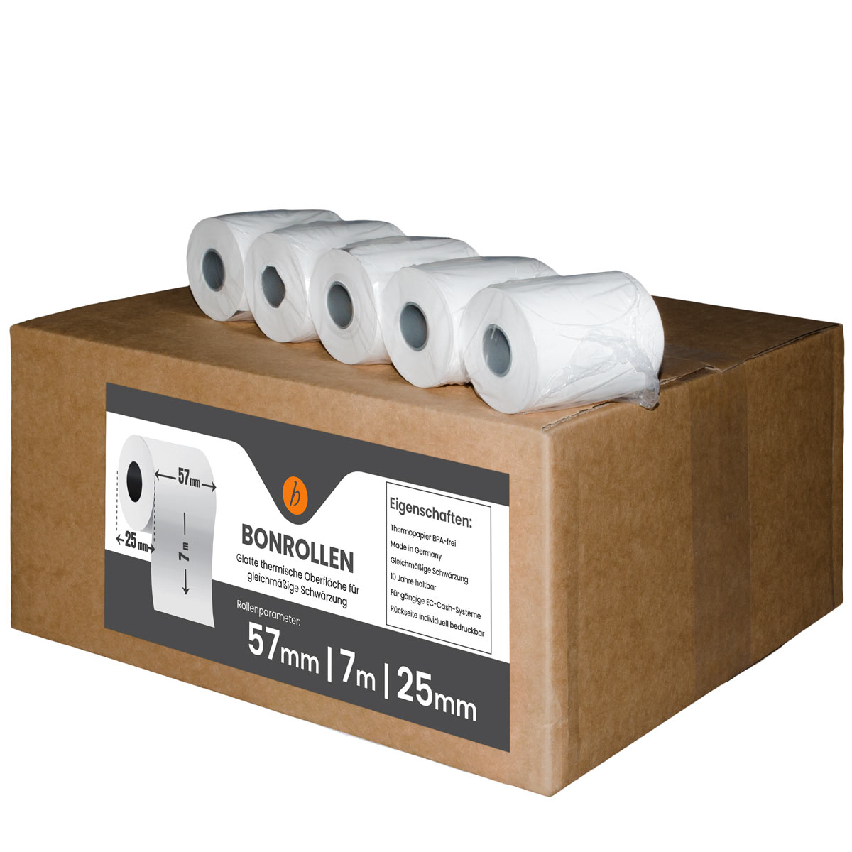 EC-Cash-Rollen 57mm 7m Ø25