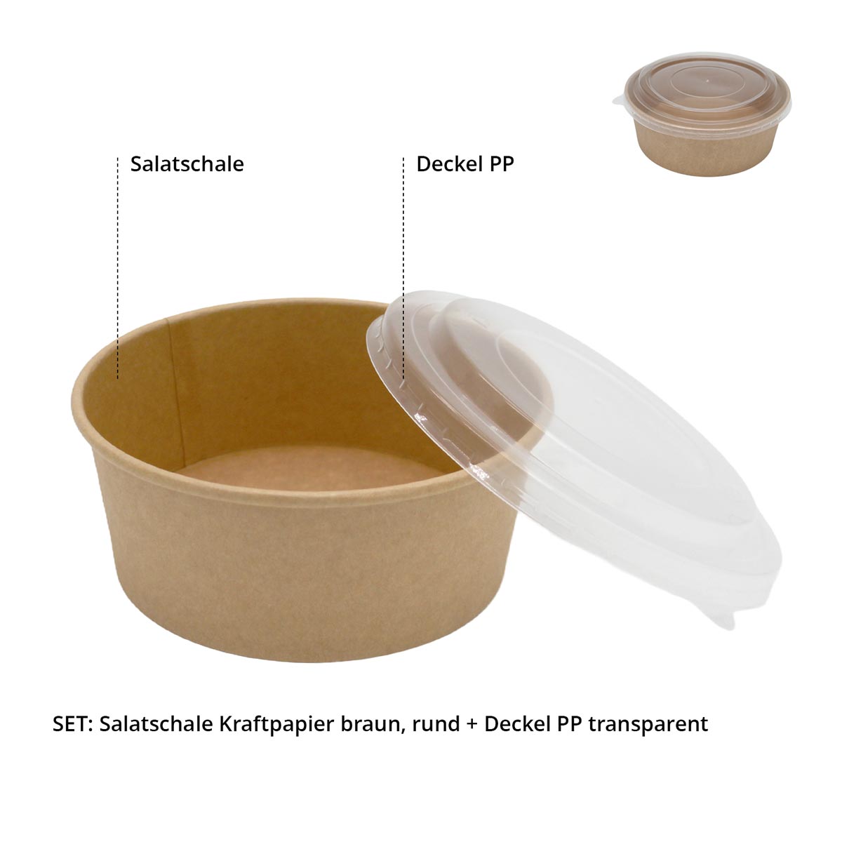 SET: Salatschale rund mit Deckel