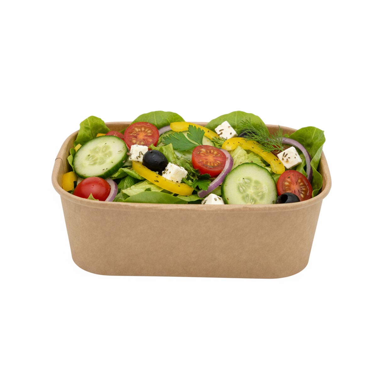 Salatschale Kraftpapier rechteckig ohne Deckel - 750ml