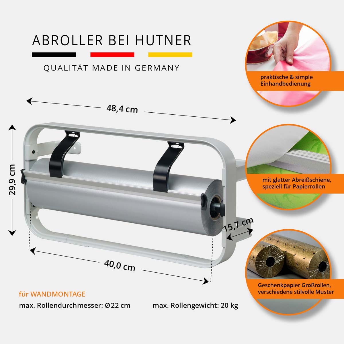 STANDARD Papierabroller Wandabroller 40 cm