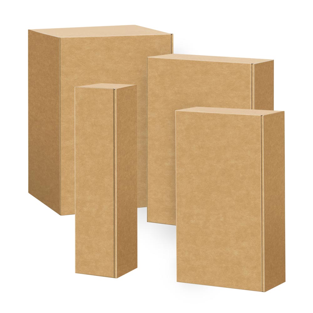 Weinkarton Design Kraft Karton natur, 4 Größen