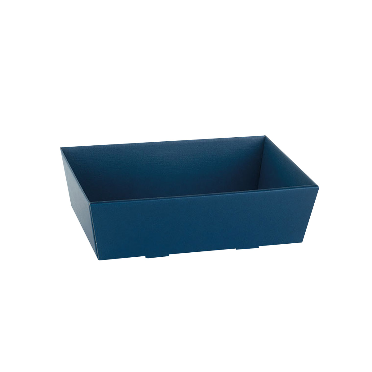 Präsentkorb Geschenkkorb Fibra Leinenstruktur, rechteckig - Mittel - , blau