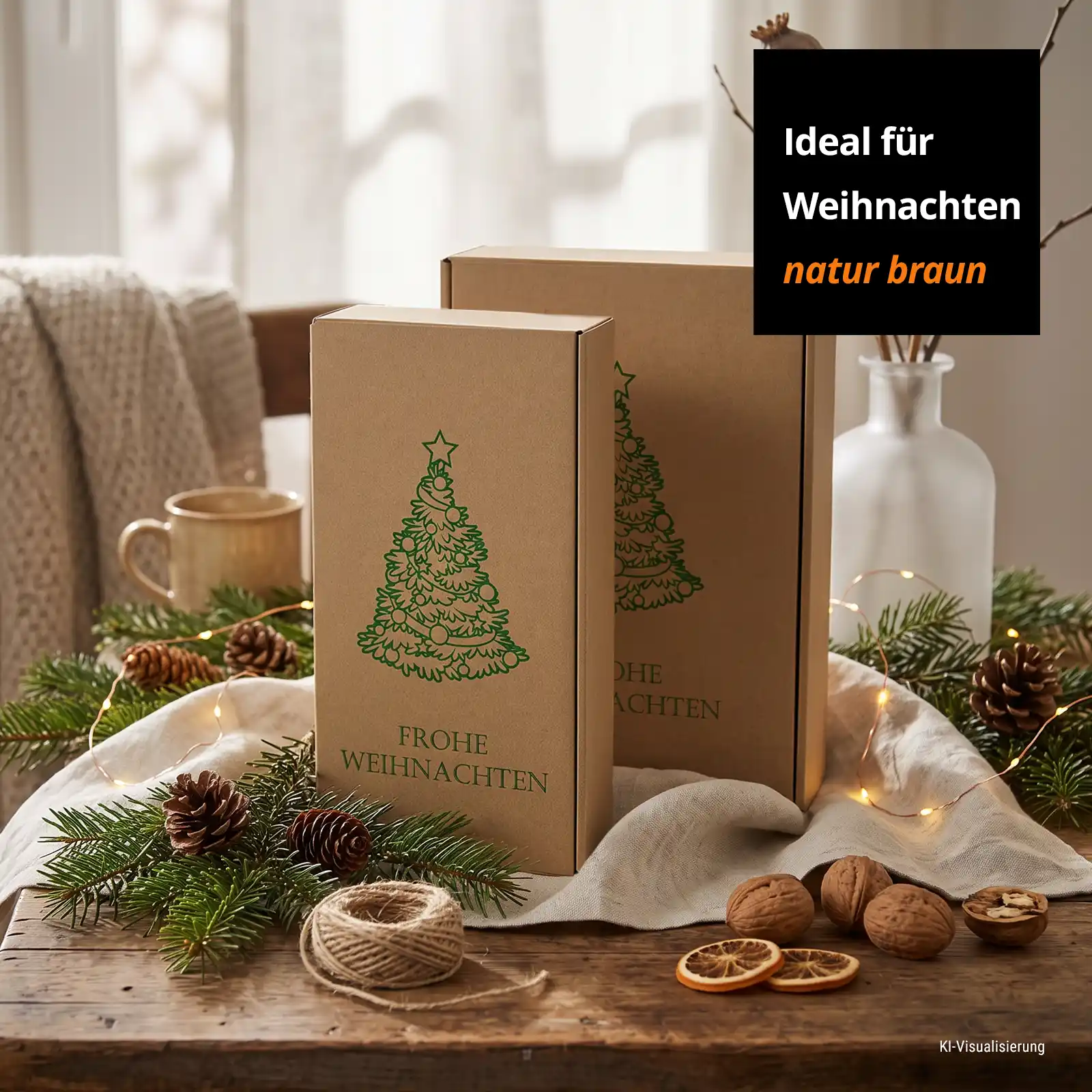 MCWK-WHNATFW - Geschenkkarton natur für Weihnachten - Foto 2