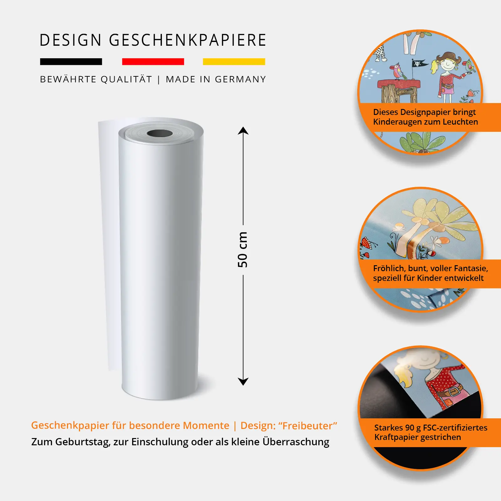 WOGP-GJKIFRBEU - Geschenkpapier Rollen Freibeuter - Foto 8