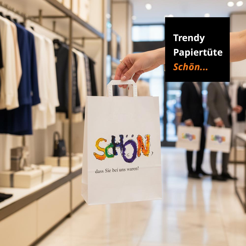 trendy papiertüten mit motiv "schön"