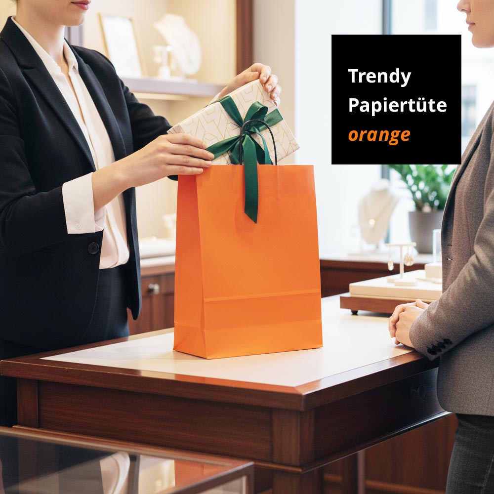 trendy papiertüten orange