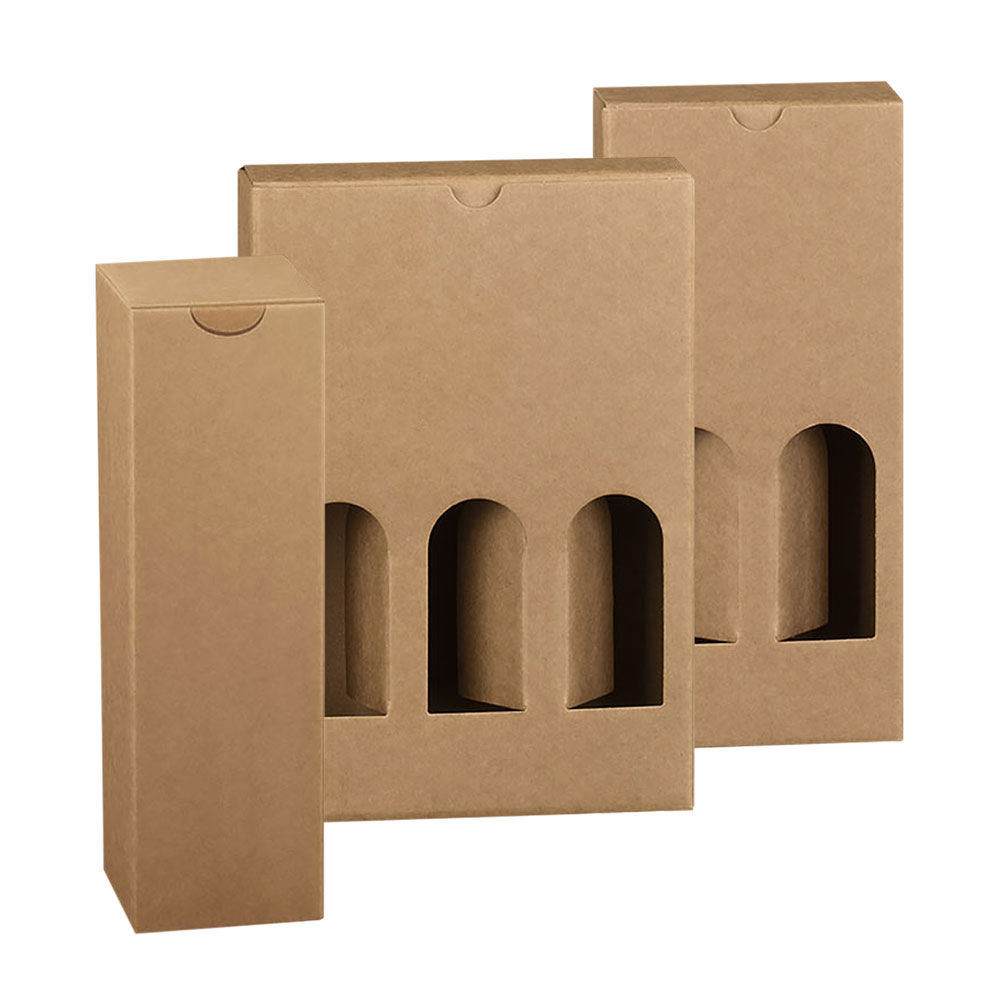 Weinkarton Design Kraft Karton natur Wein 0,25 ltr./Piccolo 0,2 ltr., 3 Größen u. Ausführungen