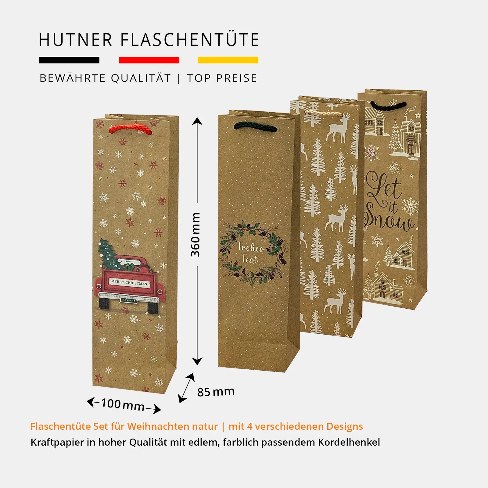 MCFT-NASETCHR - 1-er Geschenktüten Set mit 4 Designs Bemaßung