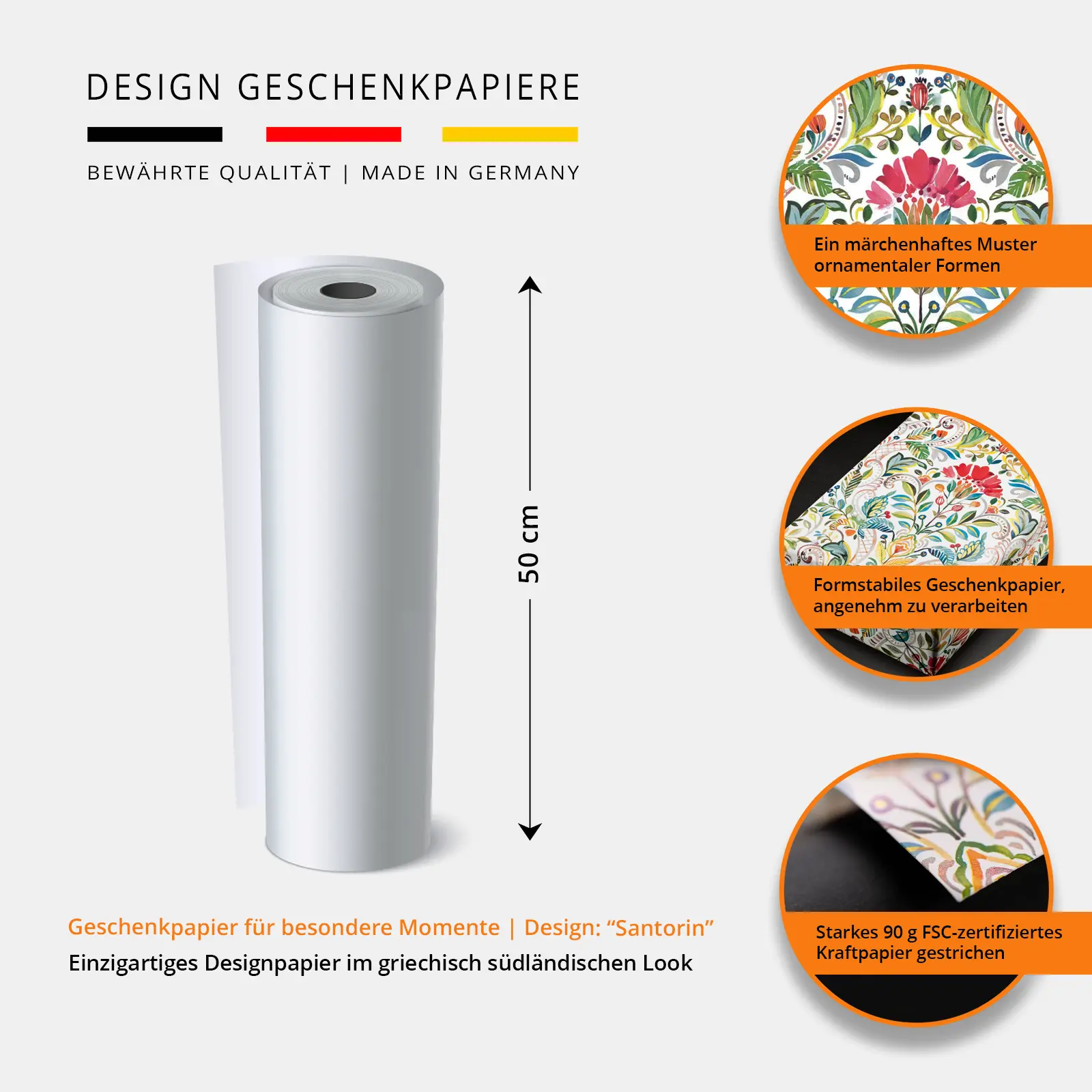 WOGP-GJSANTORIN - Geschenkpapier Rollen Santorin - Foto 8