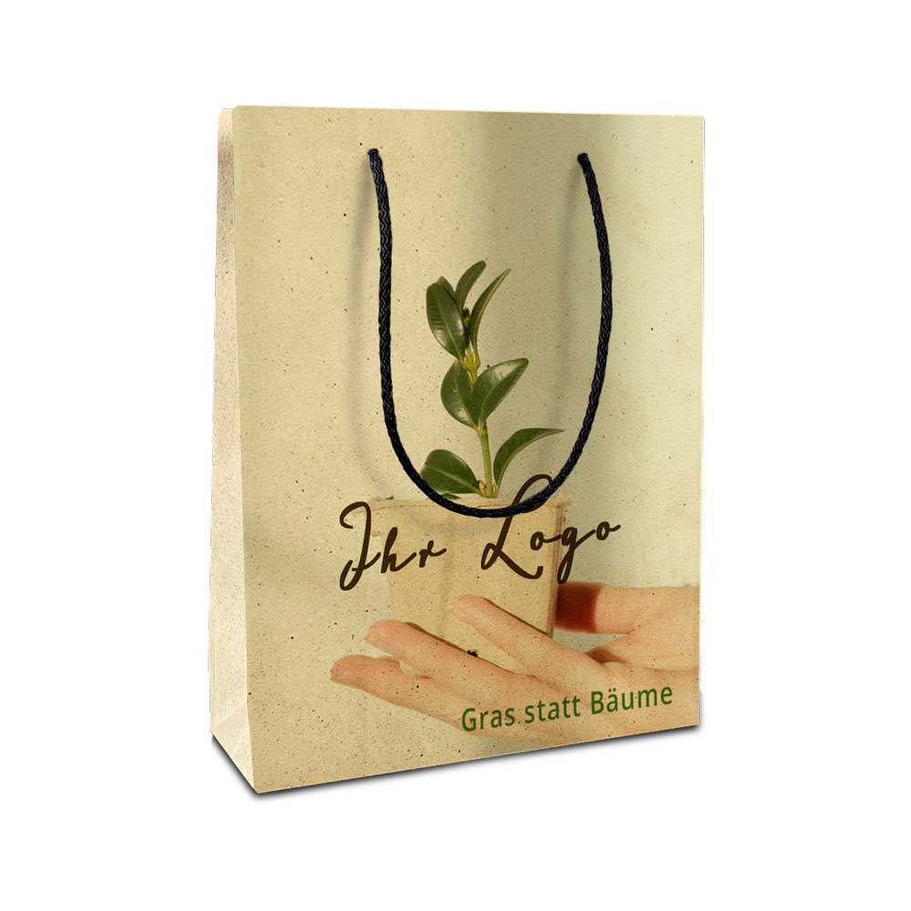 Graspapier Tasche 4-farbig bedruckt