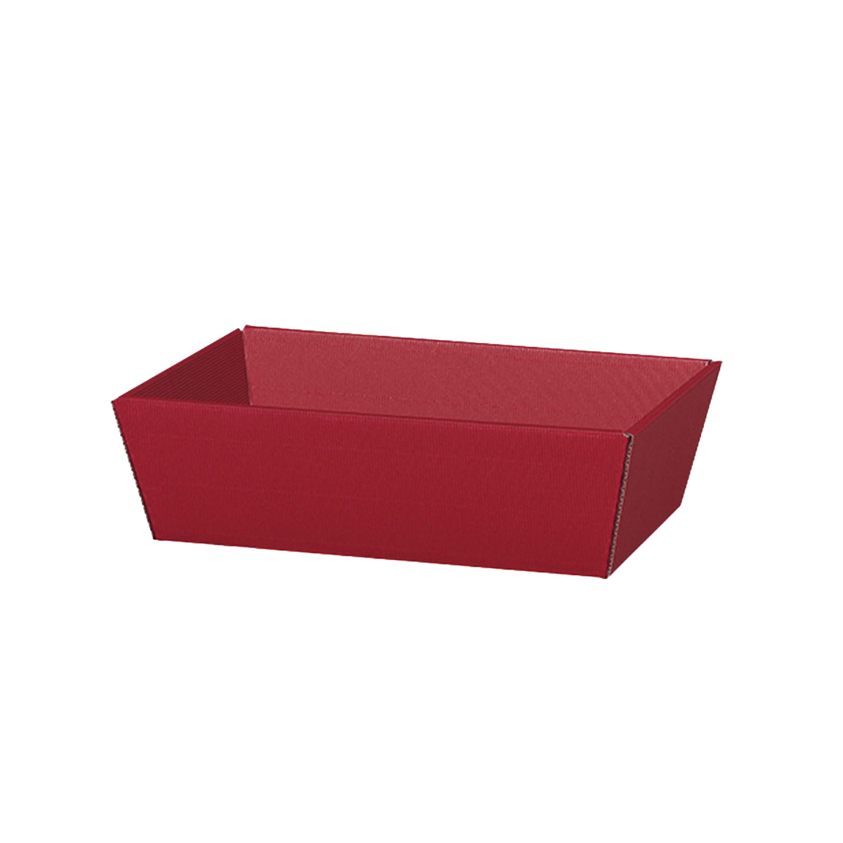 Präsentkorb Geschenkkorb bordeaux offene Welle, rechteckig, mittel