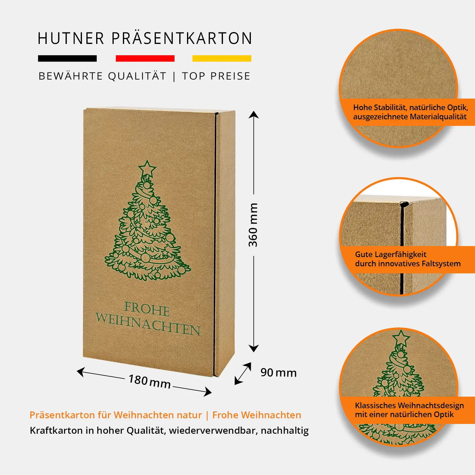 MCWK-WHNATFW - 2-er Geschenkkarton natur für Weihnachten - Foto 2