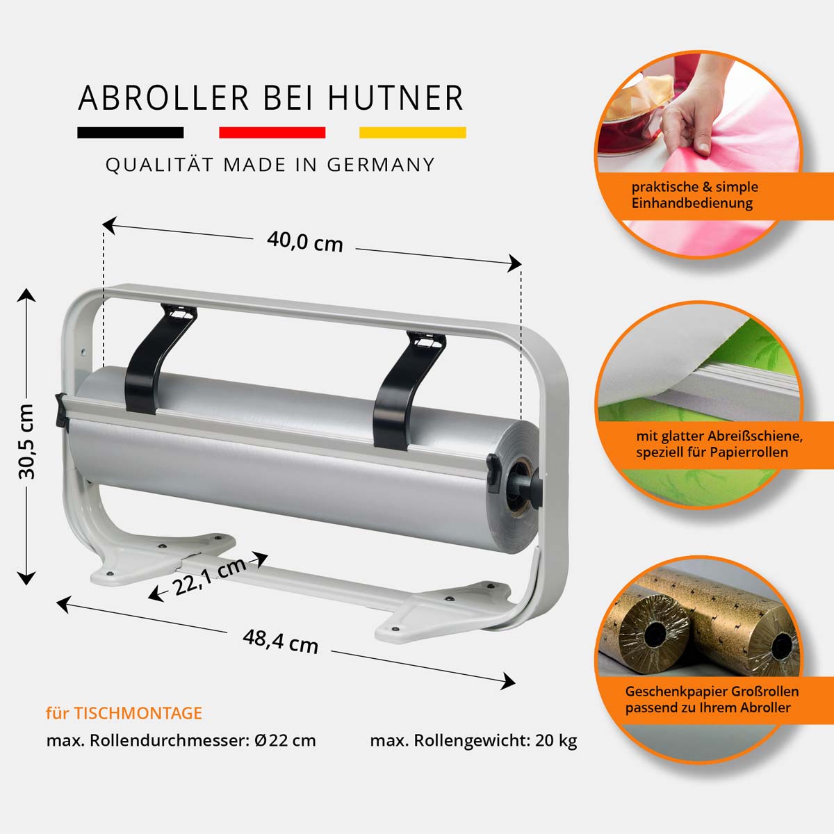STANDARD Papierabroller Tischabroller 40 cm