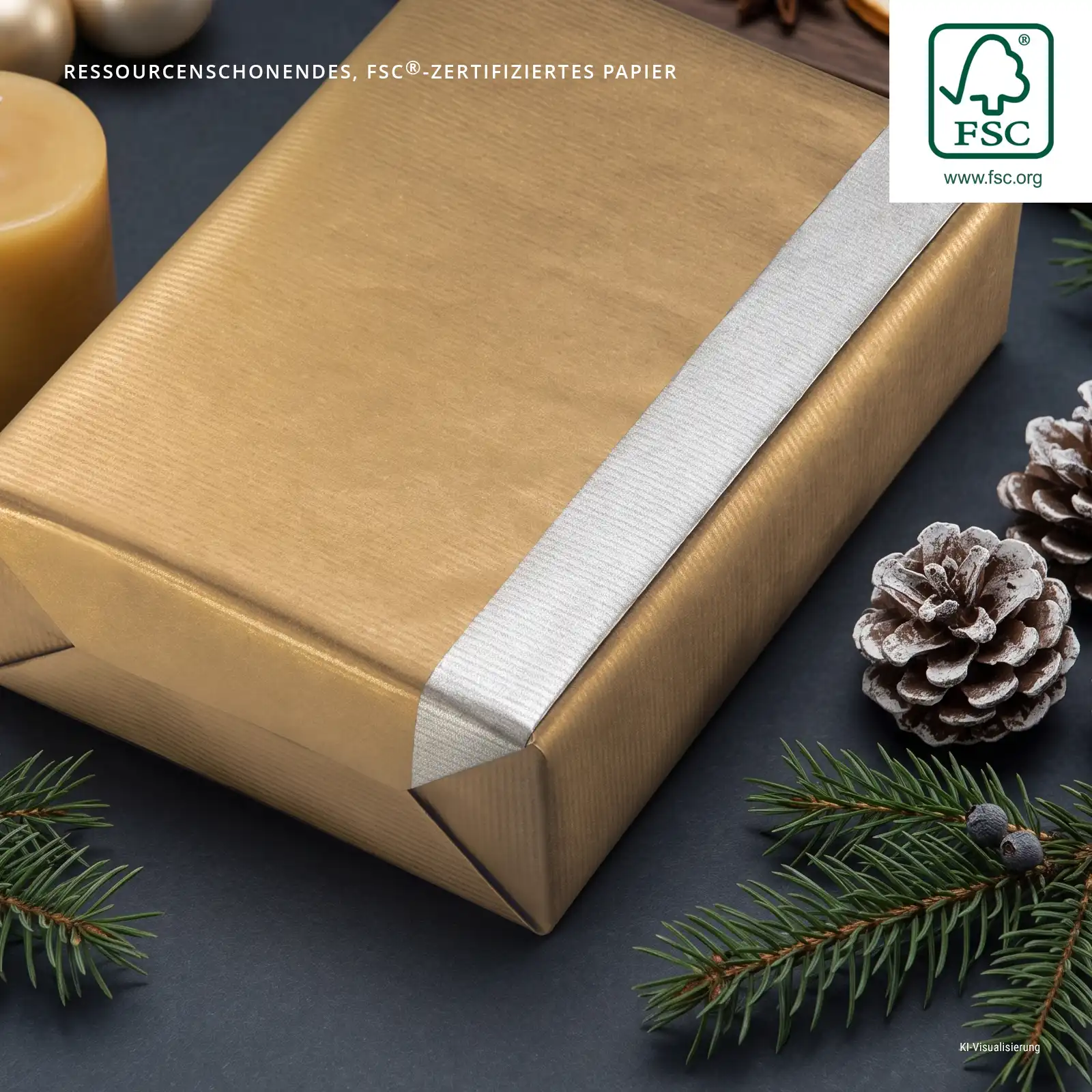 WOGP-WHKRGOSI - Geschenkpapier Rollen gold-silber - Foto 4