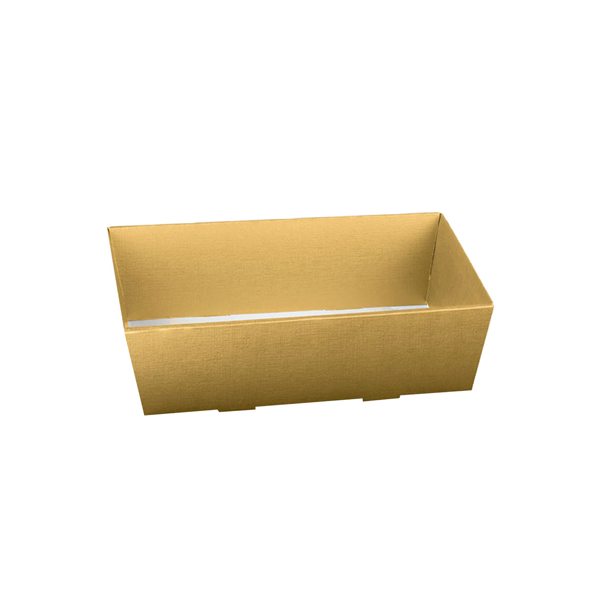 Präsentkorb Geschenkkorb Fibra Leinenstruktur, rechteckig - Mittel - , gold