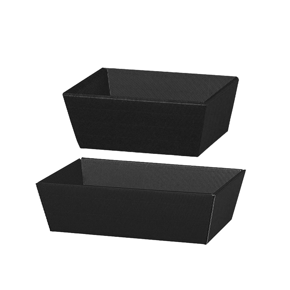 Präsentkorb Geschenkkorb schwarz offene Welle, rechteckig, 2 Größen