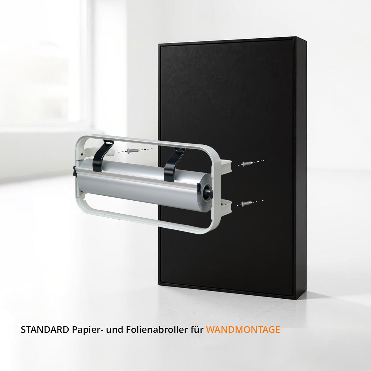 Montage STANDARD Papier- und Folienabroller Wandabroller