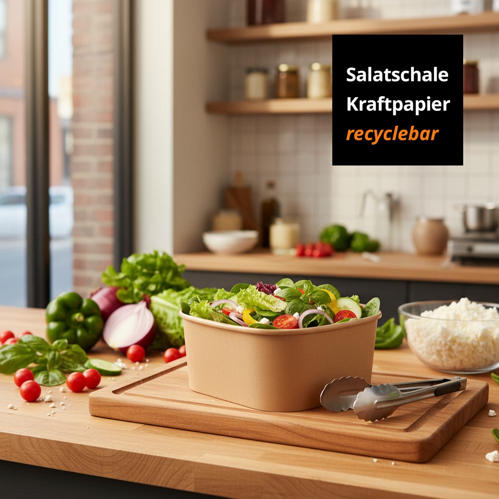 Salatschale Kraftpapier braun recycelbar