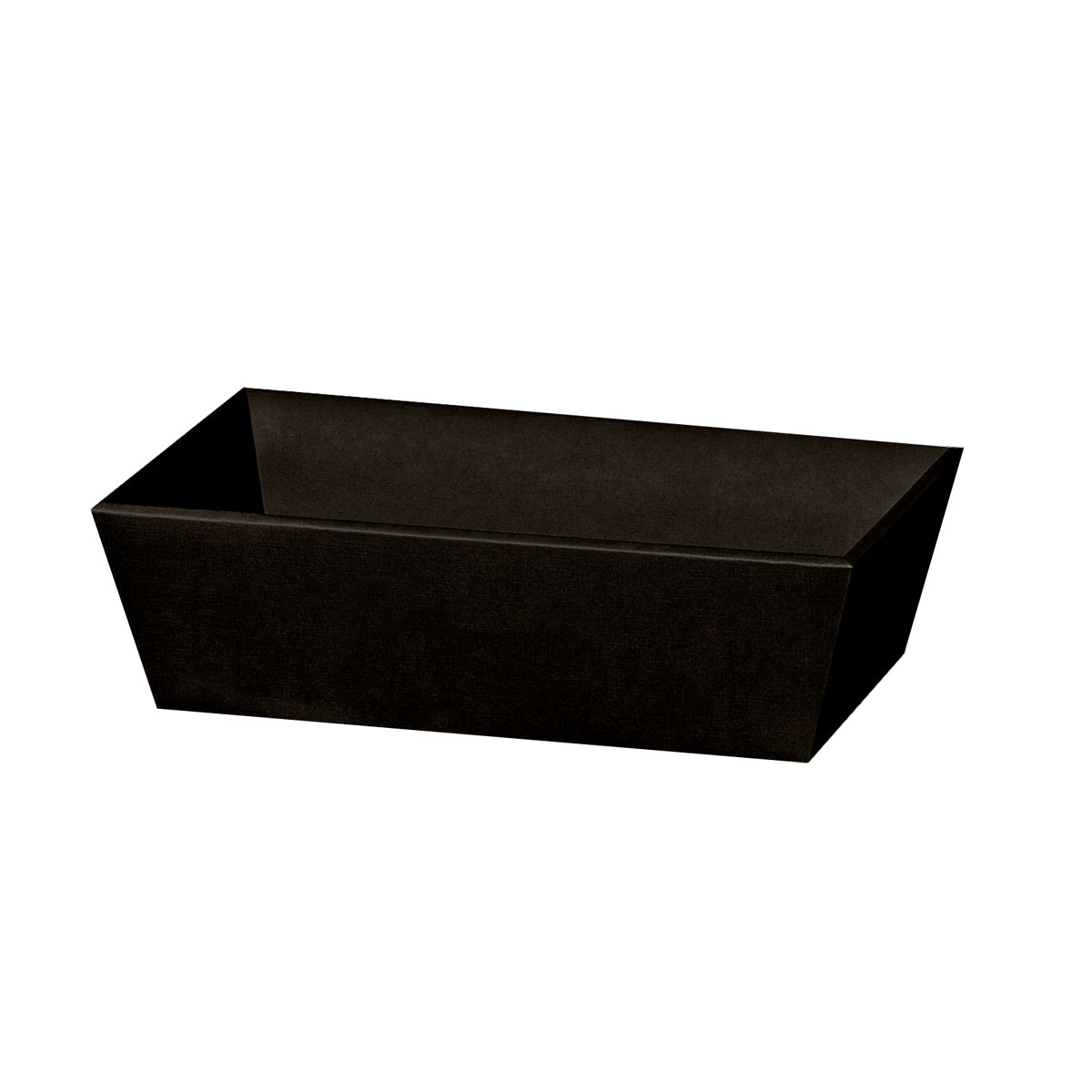 Präsentkorb Geschenkkorb Leinenstruktur, rechteckig - Mittel - , schwarz