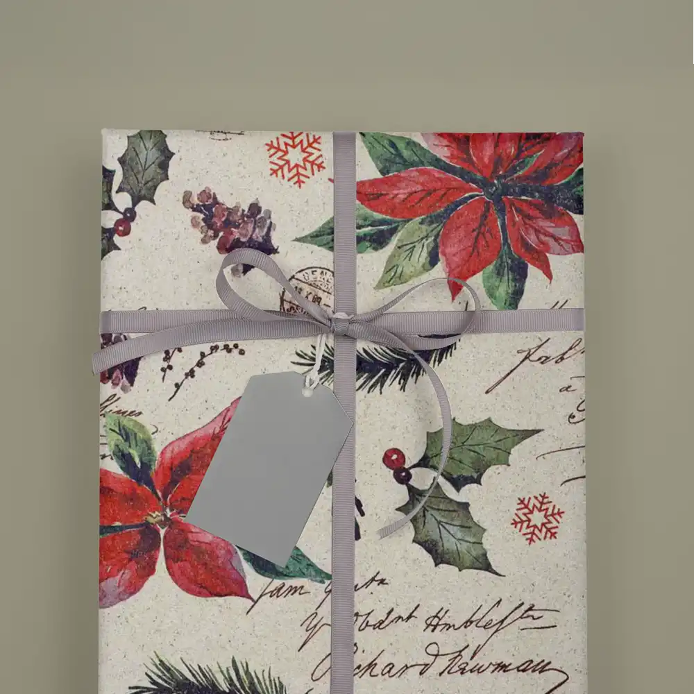 Edles Geschenkpapier mit schönem Blumenmotiv