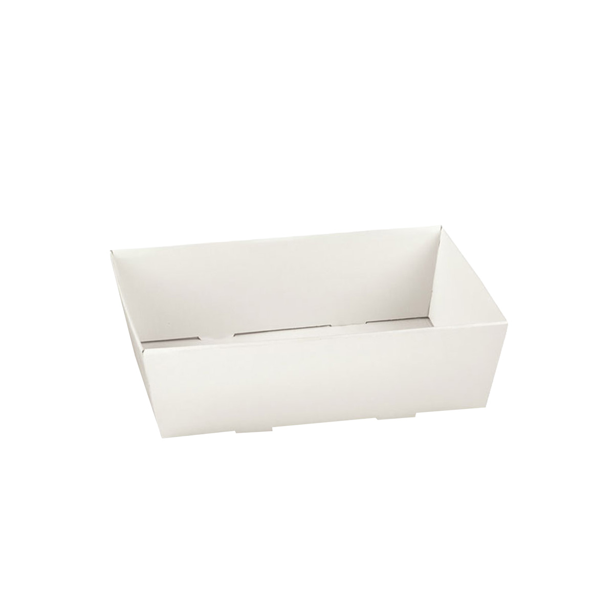 Präsentkorb Geschenkkorb Fibra Leinenstruktur, rechteckig - Klein - , weiß