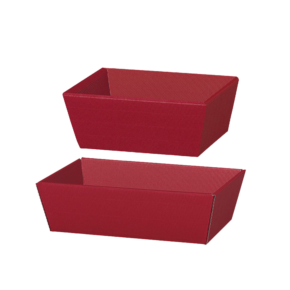 Präsentkorb Geschenkkorb bordeaux offene Welle, rechteckig, 2 Größen