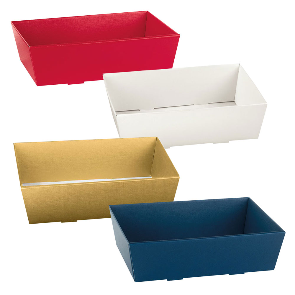 Präsentkorb Geschenkkorb Fibra Leinenstruktur, rechteckig - Klein - , 4 Farben