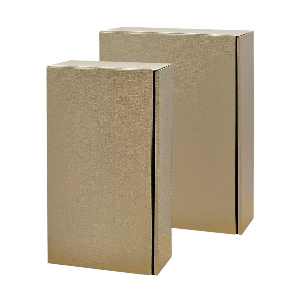 Weinkarton Design Fibra Leinenstruktur bronze metallic, 2 Größen 