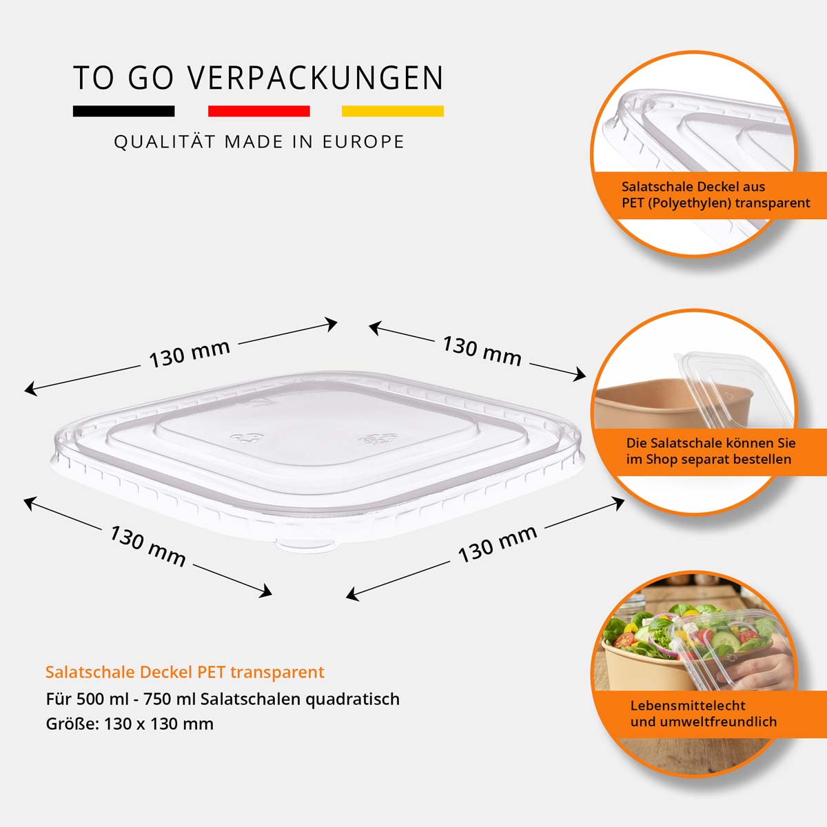 Salatschale-Deckel PET transparent 130mm