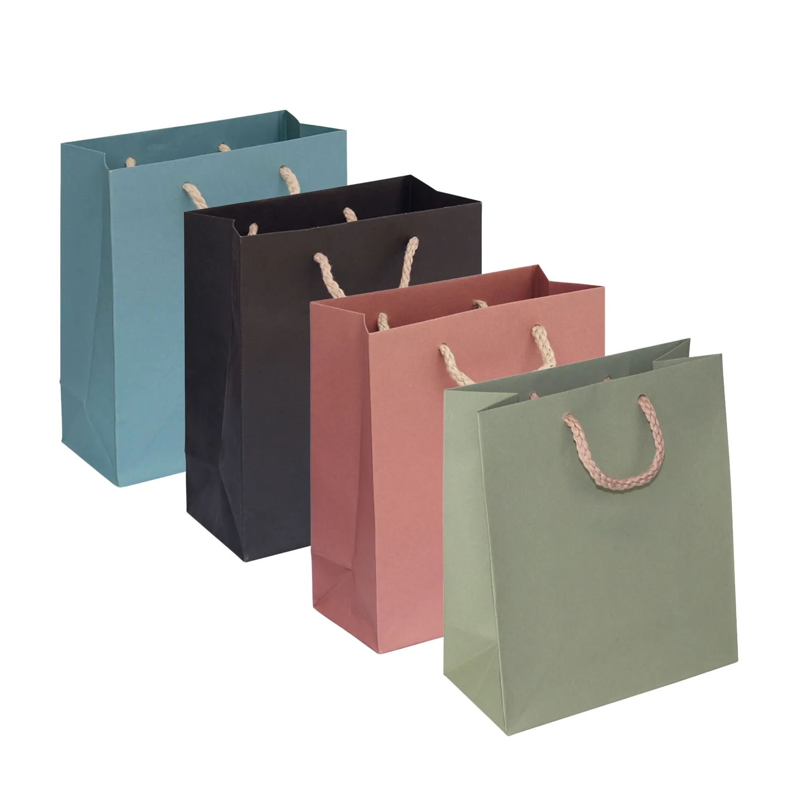 Geschenktüte Präsenttasche Geschenktasche Kraftpapier Retro, 4 Farben