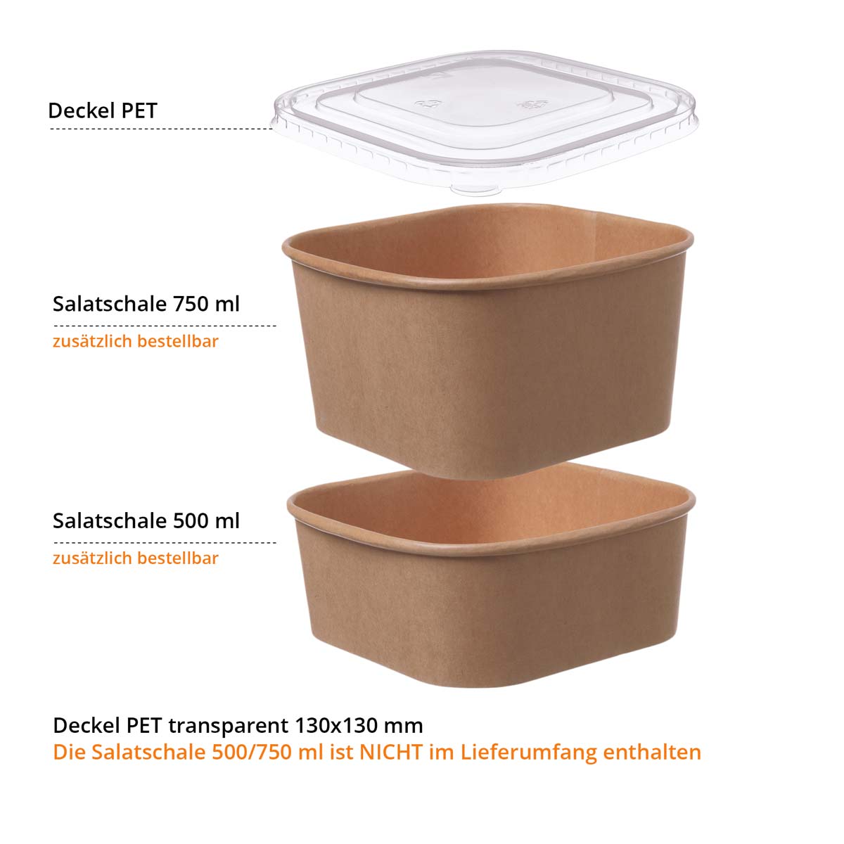 Salatschale-Deckel PET transparent 130mm