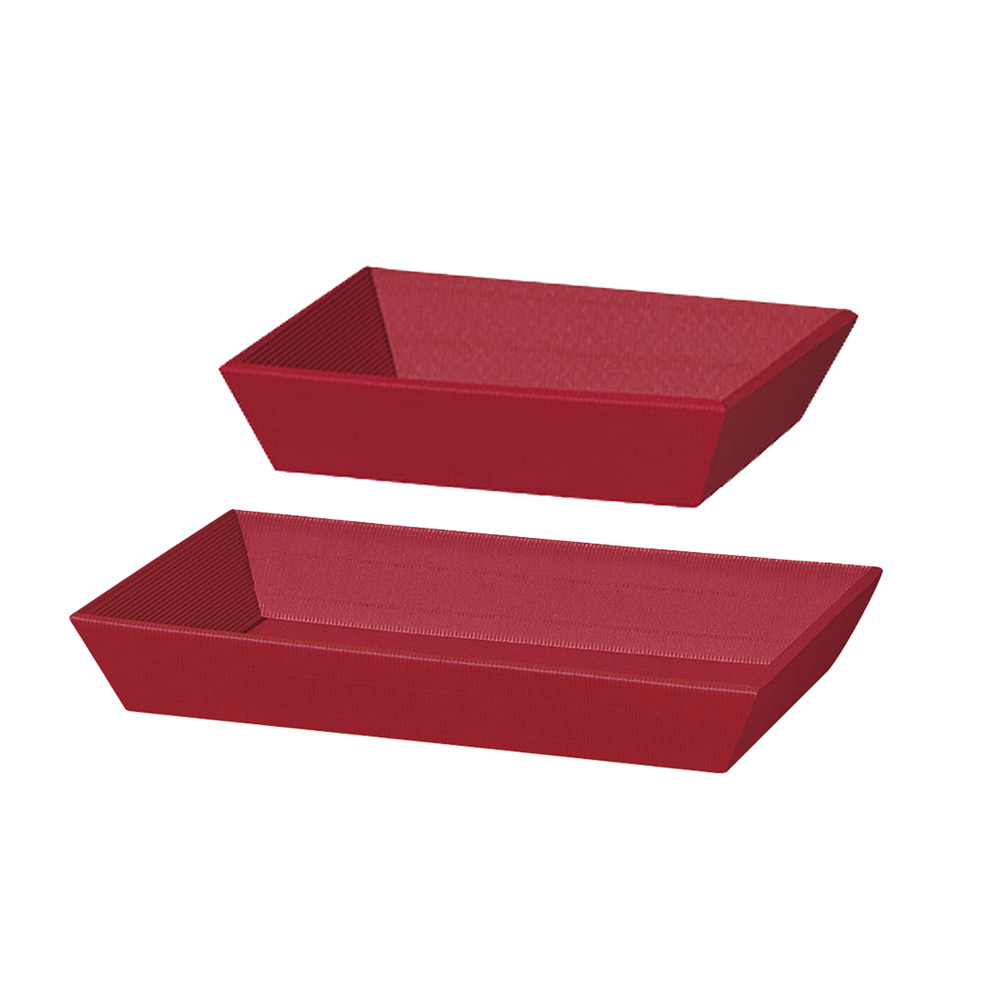 Präsentkorb Geschenkkorb bordeaux flach, rechteckig, 2 Größen