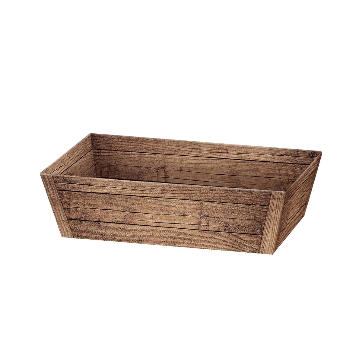 Präsentkorb Geschenkkorb Holzoptik braun, rechteckig, groß