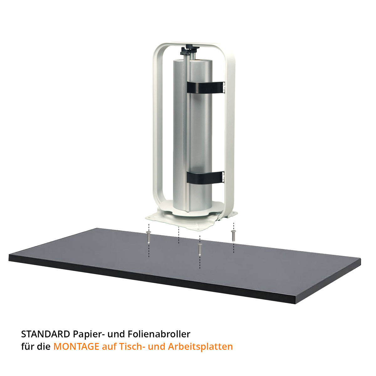 Montage STANDARD Papier- und Folienabroller Senkrechtabroller