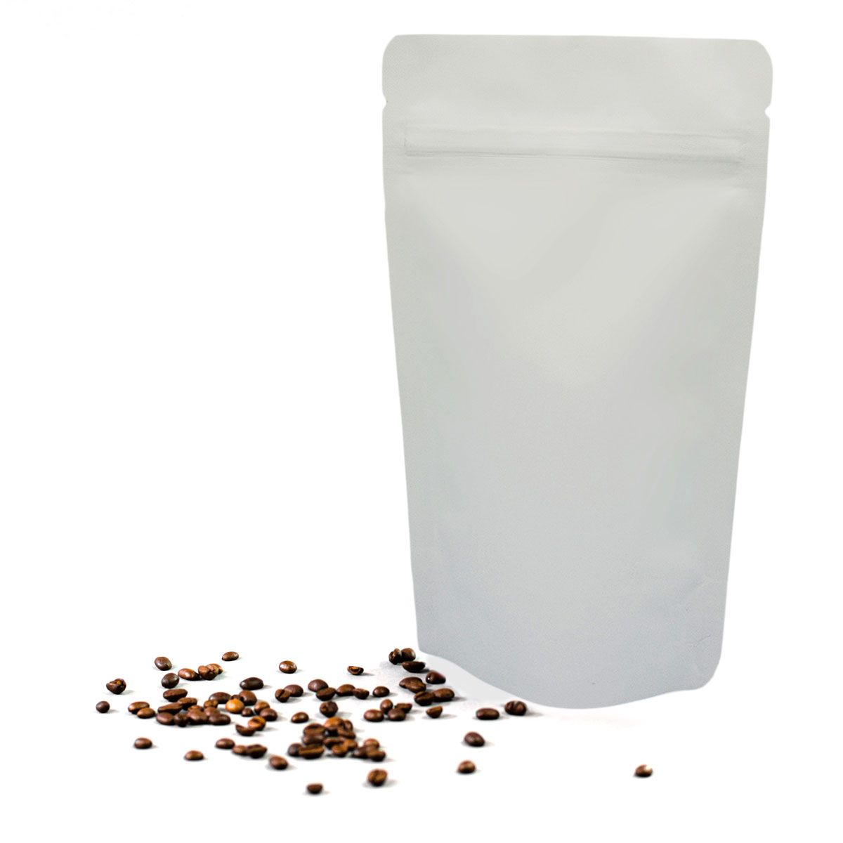 Standbodenbeutel Doypack weiss mit Druckverschluss