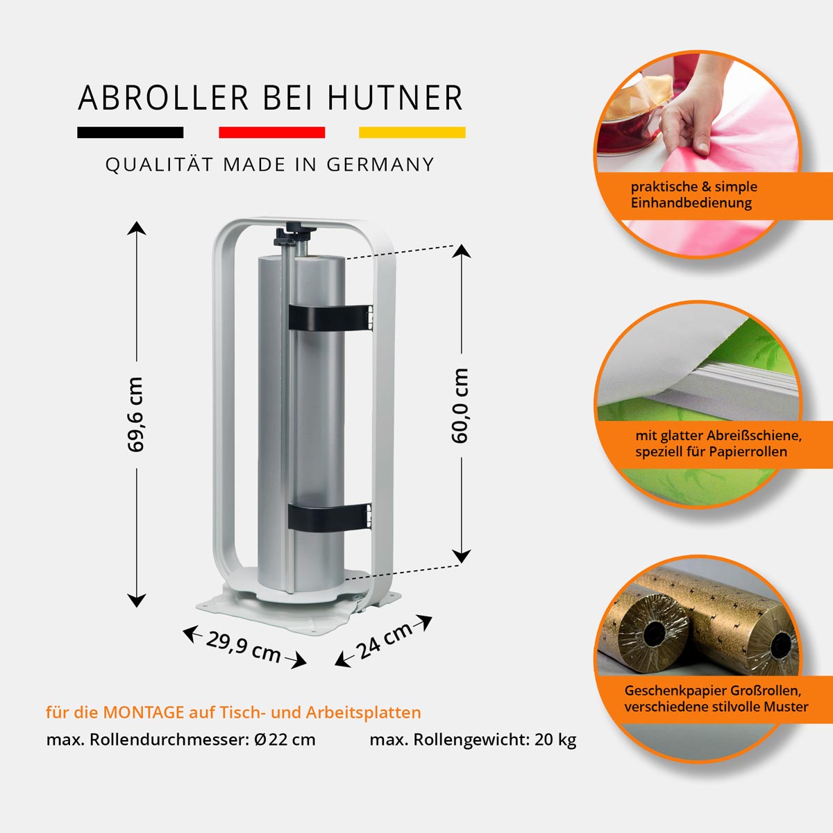 STANDARD Senkrechtabroller für Papierrollen 60 cm