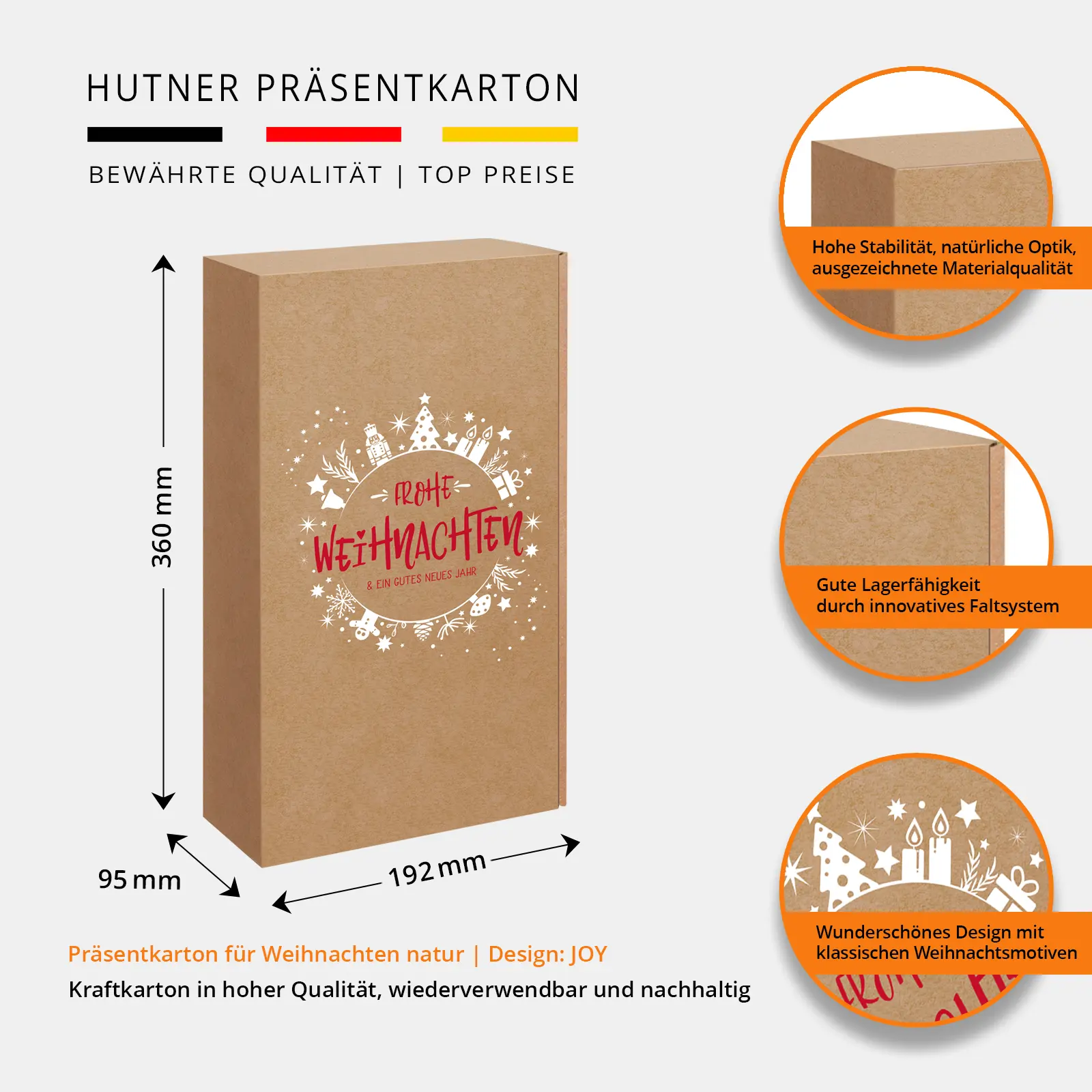 MCWK-WHNATJOY - 2-er Geschenkkarton natur für Weihnachten - Foto 2